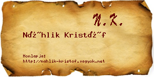 Náhlik Kristóf névjegykártya
