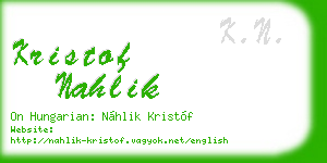 kristof nahlik business card