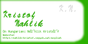 kristof nahlik business card